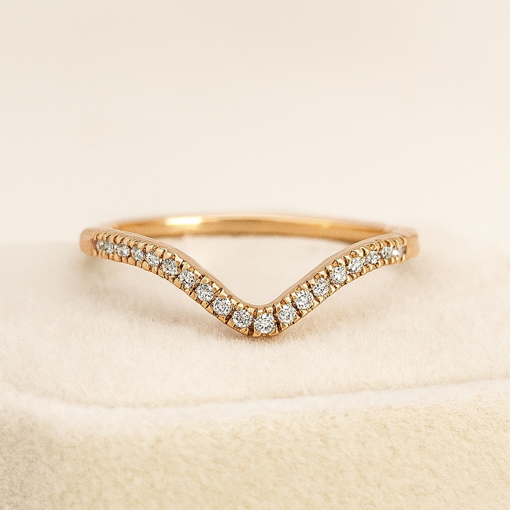 Chevron Ring - Solid Silver & Rhodium pave - Picture 6 of 6